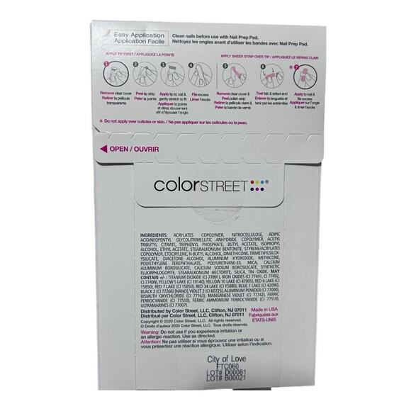 Color Street City Of Love 100% Real Nail Polish Strips 16 Count Peel & Apply New - Picture 5 of 6